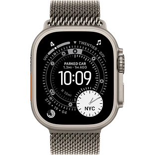Apple Watch Ultra 3, GPS + Cellular, 49mm, Natural Titanium Case with Natural Titanium Milanese Loop - M