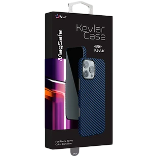 Чехол защитный "vlp" Kevlar Case с MagSafe для iPhone 16 Pro, темно-синий