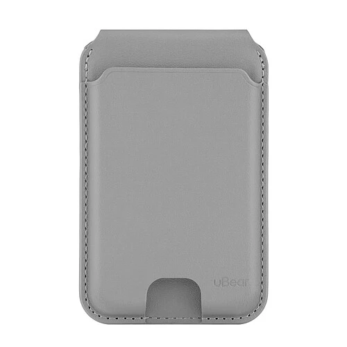 Магнитный кардхолдер uBear Fold, эко-кожа, серый