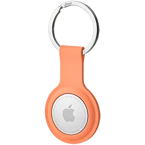 Чехол защитный uBear Touch Ring Case for AirTag, силиконовый, цвет: оранжевый