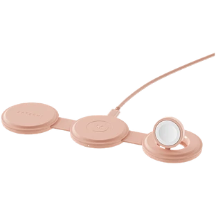 Беспроводное зарядное устройство Satechi OntheGo 3-in-1 Charger, 15Вт, Розовый