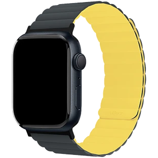 Ремешок uBear Mode для Apple Watch S/M (38, 40, 41 мм), силиконовый, серый/желтый