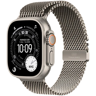 Apple Watch Ultra 3, GPS + Cellular, 49mm, Natural Titanium Case with Natural Titanium Milanese Loop - M Apple Watch Ultra 3, GPS + Cellular, 49mm, Natural Titanium Case with Natural Titanium Milanese Loop - M