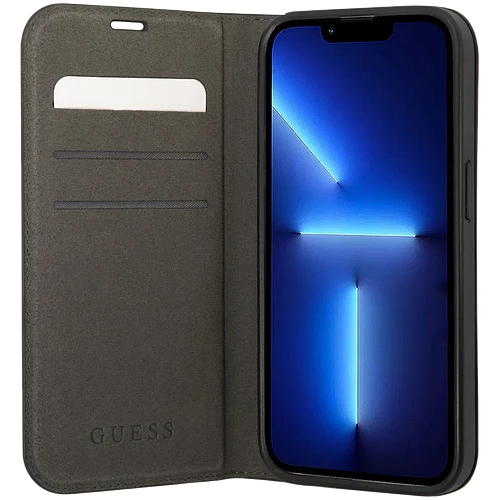 Guess для iPhone 14 Pro чехол PU Croco Metal logo Booktype Black