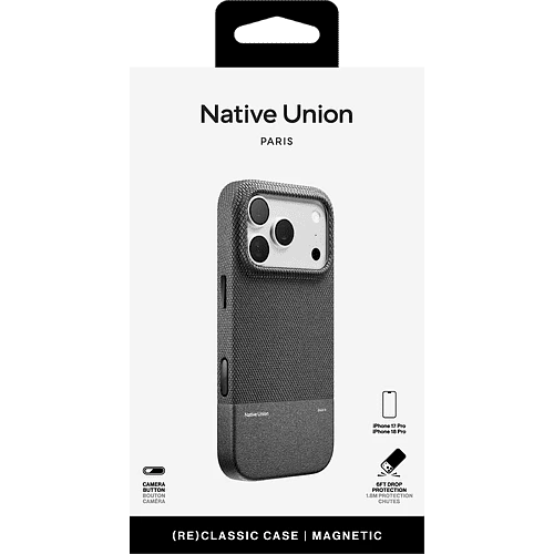 Чехол защитный NATIVE UNION (RE)CLASSIC CASE FOR IPHONE 18 PRO BLACK, для iPhone 18 PRO, цвет: чёрный