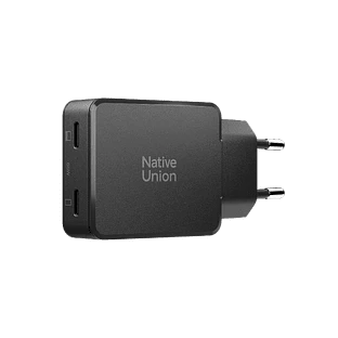 POCKET GAN CHARGER 65W, сетевое зарядное устройство 65W,  разъёмы 2xUSB-C. Цвет: чёрный
