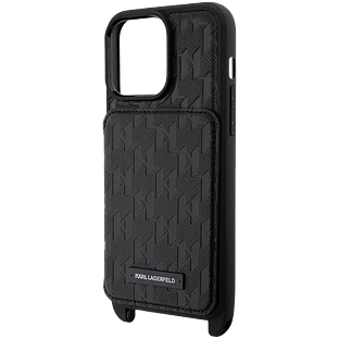 Чехол LAGERFELD Crossbody cardslot PU Monogram Plate logo Hard Чёрный для iPhone 15 Pro Max Чехол LAGERFELD Crossbody cardslot PU Monogram Plate logo Hard Чёрный для iPhone 15 Pro Max