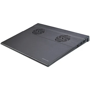 Охлаждающая подставка для ноутбука DEEPCOOL N18 (2 x 65мм, 1600 об/мин, 17.6дБ, Hydro Bearing, Черный) для 14" Notebooks and Below, Розничная