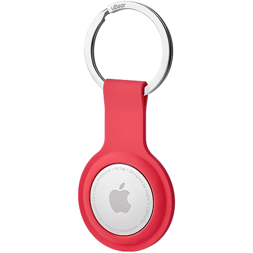 Чехол защитный uBear Touch Ring Case for AirTag, силиконовый, цвет: красный