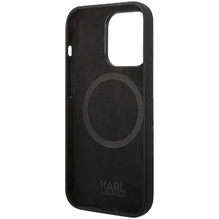 Lagerfeld для iPhone 14 Pro чехол Liquid silicone RSG logo Hard Black/Orange (MagSafe) Lagerfeld для iPhone 14 Pro чехол Liquid silicone RSG logo Hard Black/Orange (MagSafe)
