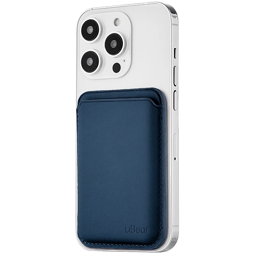 Магнитный кардхолдер uBear Leather Shell, натуральная кожа, синий Магнитный кардхолдер uBear Leather Shell, натуральная кожа, синий
