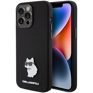Чехол LAGERFELD Liquid silicone NFT Choupette metal pin Hard Чёрный для iPhone 15 Pro Max Чехол LAGERFELD Liquid silicone NFT Choupette metal pin Hard Чёрный для iPhone 15 Pro Max