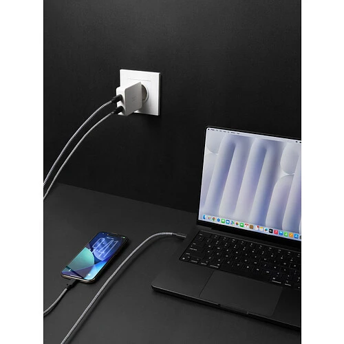 POCKET GAN CHARGER 100W, сетевое зарядное устройство 100W,  разъёмы 2хUSB-C. Цвет: белый