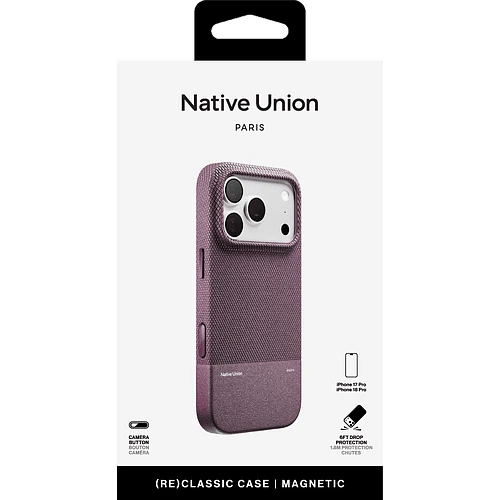 Чехол защитный NATIVE UNION (RE)CLASSIC CASE FOR IPHONE 18 PRO BURGUNDY, для iPhone 18 PRO, цвет: темная вишня