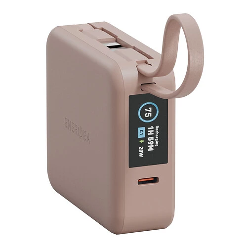 Аккумулятор внешний Energea MagPac MINI Plus (ССС), 10000 mAh Magnetic wireless 15W +С 20W +2C cables and Display Pink