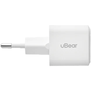 Cетевое зарядное устройство uBear Bridge USB-C, 20 Вт, GaN, белый Cетевое зарядное устройство uBear Bridge USB-C, 20 Вт, GaN, белый