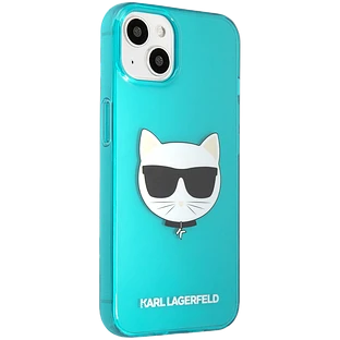 Чехол Lagerfeld для iPhone 13 TPU FLUO Choupette Hard Transp Blue Чехол Lagerfeld для iPhone 13 TPU FLUO Choupette Hard Transp Blue