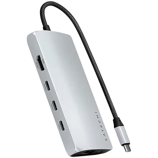 Адаптер Satechi USB-C Multiport Adapter 8K With Ethernet V3, Silver Адаптер Satechi USB-C Multiport Adapter 8K With Ethernet V3, Silver