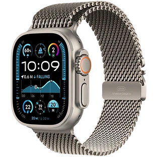 Apple Watch Ultra 2 2024 GPS + Cellular 49mm Natural Titanium Case with Natural Titanium  Milanese Loop - L
