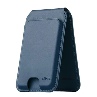 Магнитный кардхолдер uBear Fold, эко-кожа, темно-синий