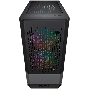 Корпус COUGAR GAMING Mini Tower,  Mini-ITX, 4 слотов, USB 2.0, Аудио разъем, USB 3.0, Защитное антивандальное закаленное стекло, Power Button, Reset Button, Светодиодный индикатор, PSU optional, Window, Поддержка системы жидкостного охлаждения, RGB LED, В