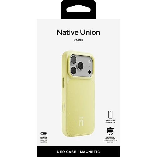Чехол защитный NATIVE UNION NEO CASE FOR IPHONE 18 PRO LEMON, для  iPhone 18 PRO, цвет: цитрус