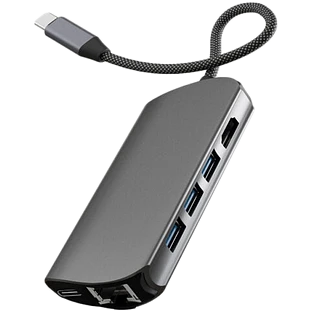Адаптер VLP Infinity USB-C Hub 8 в 1, графит Адаптер VLP Infinity USB-C Hub 8 в 1, графит