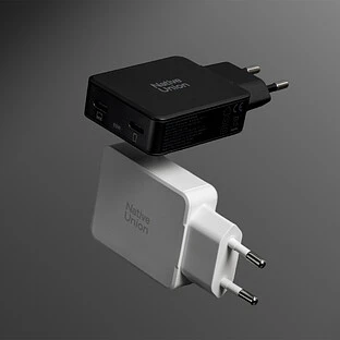 POCKET GAN CHARGER 65W, сетевое зарядное устройство 65W,  разъёмы 2xUSB-C. Цвет: чёрный