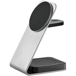 Беспроводное зарядное устройство uBear Level Pro, 25Вт, MagSafe совместимое, цвет: серебро Беспроводное зарядное устройство uBear Level Pro, 25Вт, MagSafe совместимое, цвет: серебро