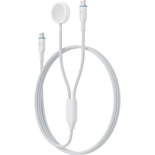 Кабель зарядный EnergEA для Apple Watch GoCharge Deuce 2 in 1 USB-C to C + AW, 1.8м, белый