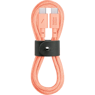 BELT CABLE TYPE-C, кабель зарядный USB-C/USB-C,  60W, длина 1,2 м., цвет: абрикос