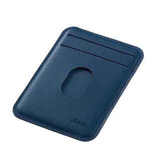 Магнитный кардхолдер uBear Split Find My, эко-кожа, темно-синий