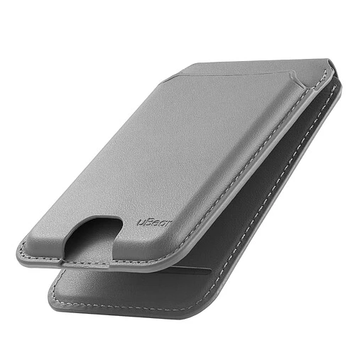 Магнитный кардхолдер uBear Fold, эко-кожа, серый