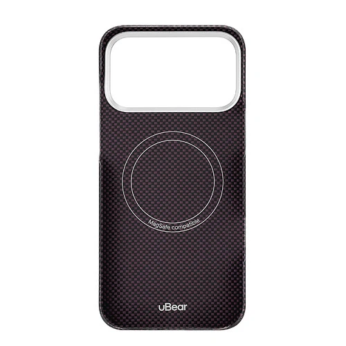 Чехол защитный uBear Supreme Case для iPhone 18 Pro Max, ультратонкий, материал Кевлар, MagSafe совместимый, бургунди (клетчатый)