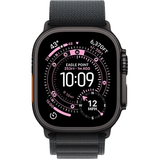 Apple Watch Ultra 3, GPS + Cellular, 49mm, Black Titanium Case with Black Alpine Loop - S