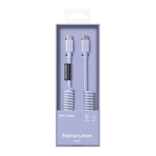 Кабель Native Union POP CABLE, кабель зарядный USB-C/USB-C, 60W, длина 1,2 м., цвет: сиреневый