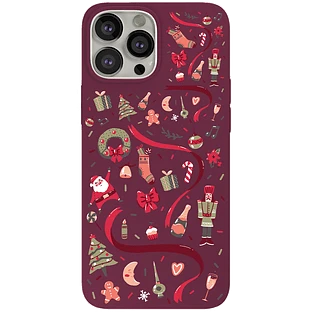 Чехол защитный VLP Art Collection для iPhone 13 ProMax  Winter  марсала