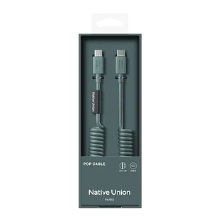 Кабель Native Union POP CABLE, кабель зарядный USB-C/USB-C, 60W, длина 1,2 м., цвет: темно-зелёный