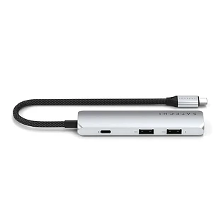 Адаптер Satechi 4-in-1 USB-C Slim Multiport Adapter with 4K HDMI and Fast Data Transfer - Серебристый Адаптер Satechi 4-in-1 USB-C Slim Multiport Adapter with 4K HDMI and Fast Data Transfer - Серебристый