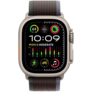 Apple Watch Ultra 2 2024 GPS + Cellular 49mm Natural Titanium Case with Blue/Black Trail Loop - S/M