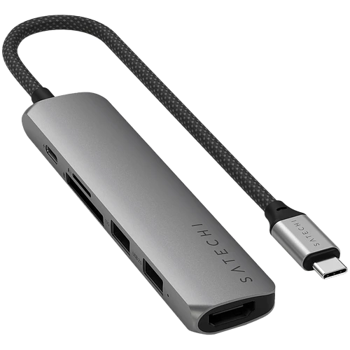 Адаптер Satechi 6-in-1 USB-C Slim Multiport Adapter, Space Grey
