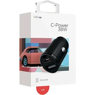 Автомобильное зарядное устройство "vlp" С-Power 38W USB-C+USB-A, PD, QC, черный