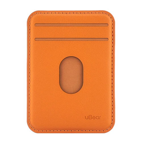 Магнитный кардхолдер uBear Split, эко-кожа, оранжевый