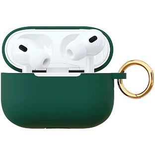 Чехол защитный VLP Soft Touch, с кольцом, для AirPods Pro 2 (2022), темно-зеленый