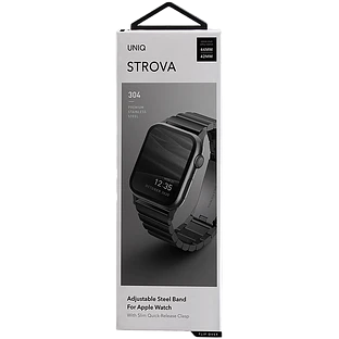 Ремешок Uniq для Apple Watch 49/46/45/44 mm Strova Strap Link Steel Black