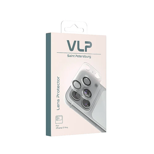 Стекло защитное VLP Lens Protector для камеры iPhone 17 Pro, с черной рамкой