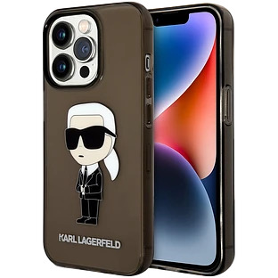 Lagerfeld для iPhone 15 Pro Max чехол PC/TPU NFT Karl Ikonik Hard Translucent Black Lagerfeld для iPhone 15 Pro Max чехол PC/TPU NFT Karl Ikonik Hard Translucent Black
