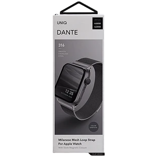 Ремешок Uniq для Apple Watch 45/44/42 mm Dante Strap Mesh Steel Graphite