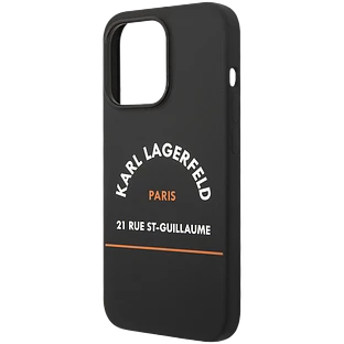 Lagerfeld для iPhone 14 Pro чехол Liquid silicone RSG logo Hard Black/Orange (MagSafe) Lagerfeld для iPhone 14 Pro чехол Liquid silicone RSG logo Hard Black/Orange (MagSafe)
