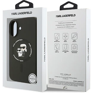 Чехол KARL LAGERFELD для iPhone 17 Liquid Silicone NFT Karl & Choupette Hard Black (MagSafe)